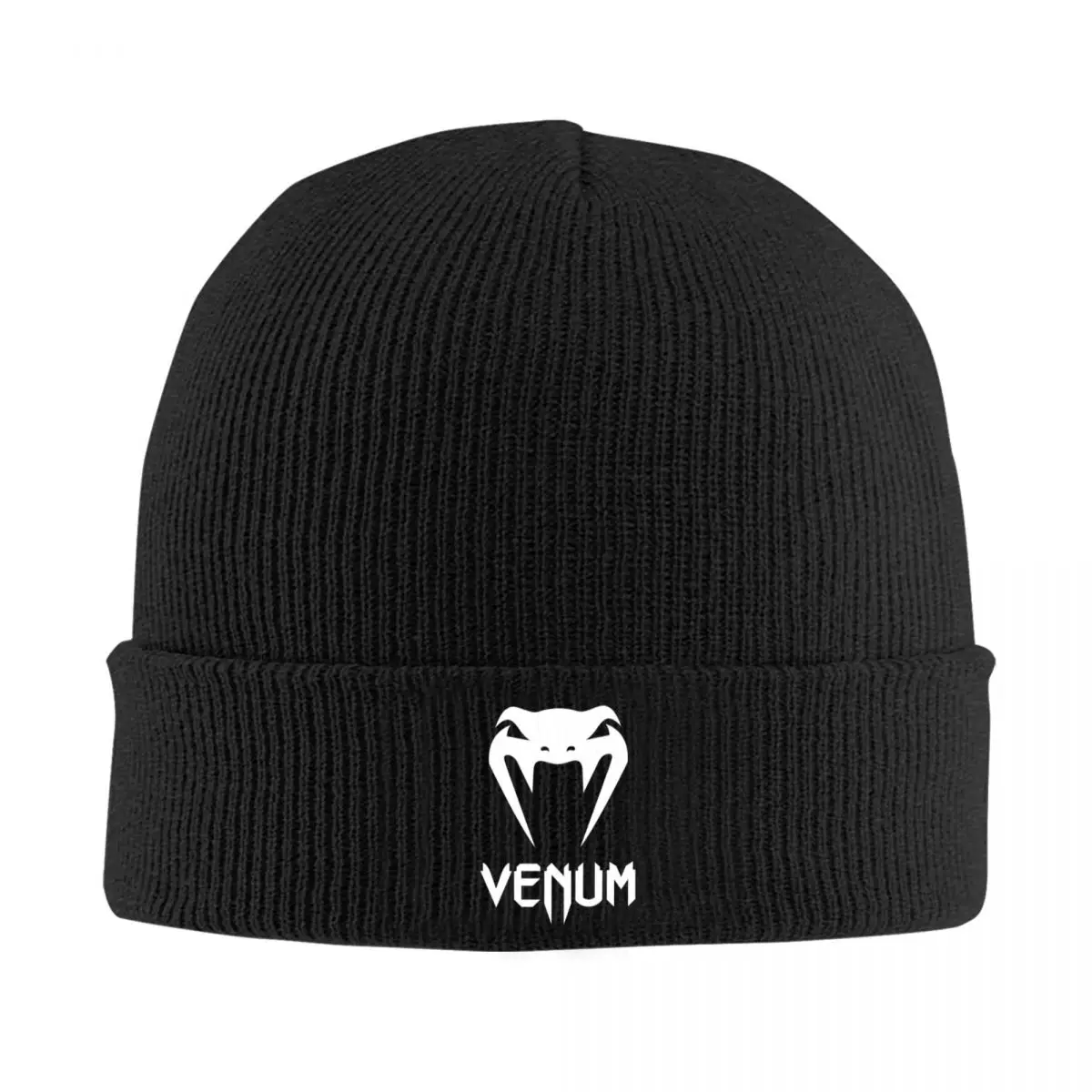 Модная акриловая вязаная шапка V-Venum с ребристой конструкцией теплая зимняя для