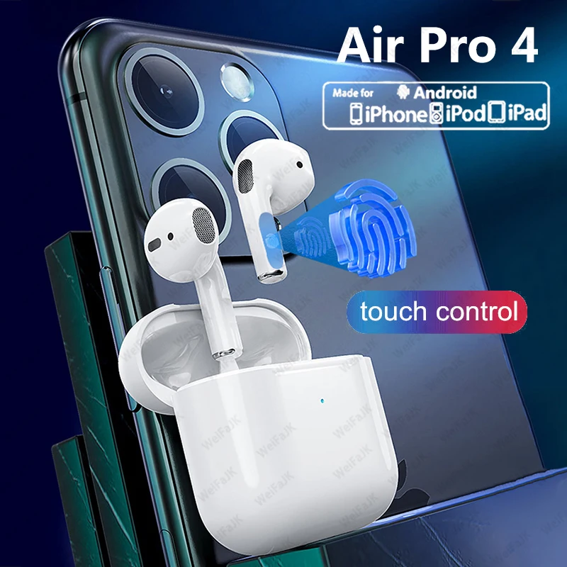 Original Air Pro 4 TWS Wireless Headphones Bluetooth 5.0 Earphones Earpod Earbuds Gaming Headset For Apple iPhone Xiaomi Android