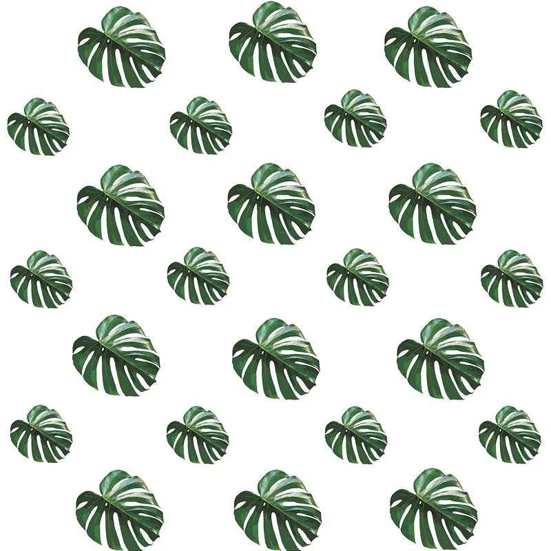 

Sticker Decor Green Leaves Like Tortoise Shells Decorate Glass Window Wall Home Living Decoration Wall Stickers