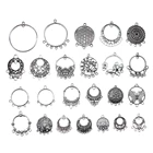 Круглые соединители для сережек, подвески для винтажных сережек сделай сам, фурнитура под античное серебро, аксессуары для изготовления сережек, 10 шт.