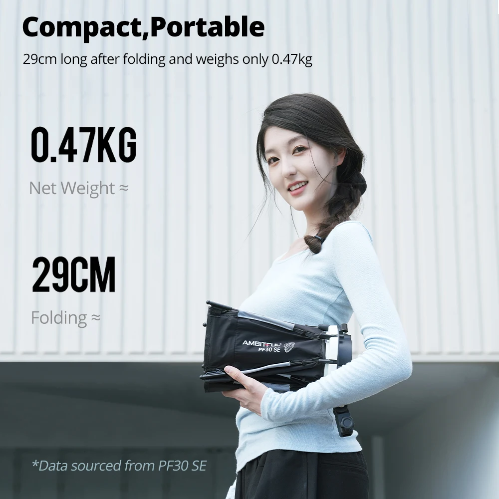 Фото Ambitful PF30/PF40 30см/40см мини-портативный восьмиугольный софтбокс-зонт + сотовая решетка для уличной вспышки для V1 №5