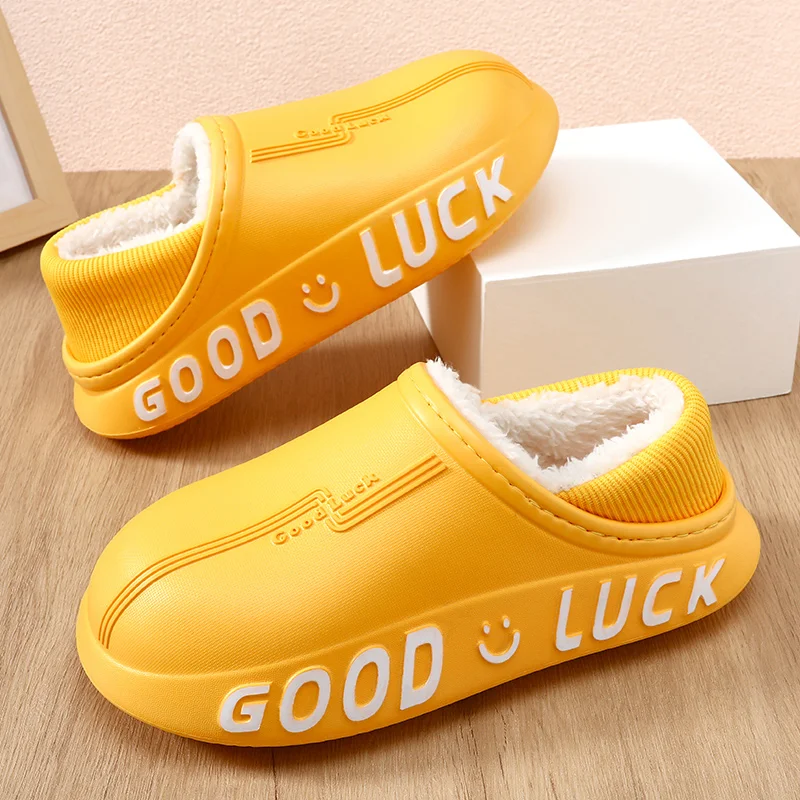 

2022 Winter Women's Plush Thickened Warm Cotton Shoes EVA Waterproof Sleeve Feet Home Leisure Shoes Outdoor Shoes Men's Shoes