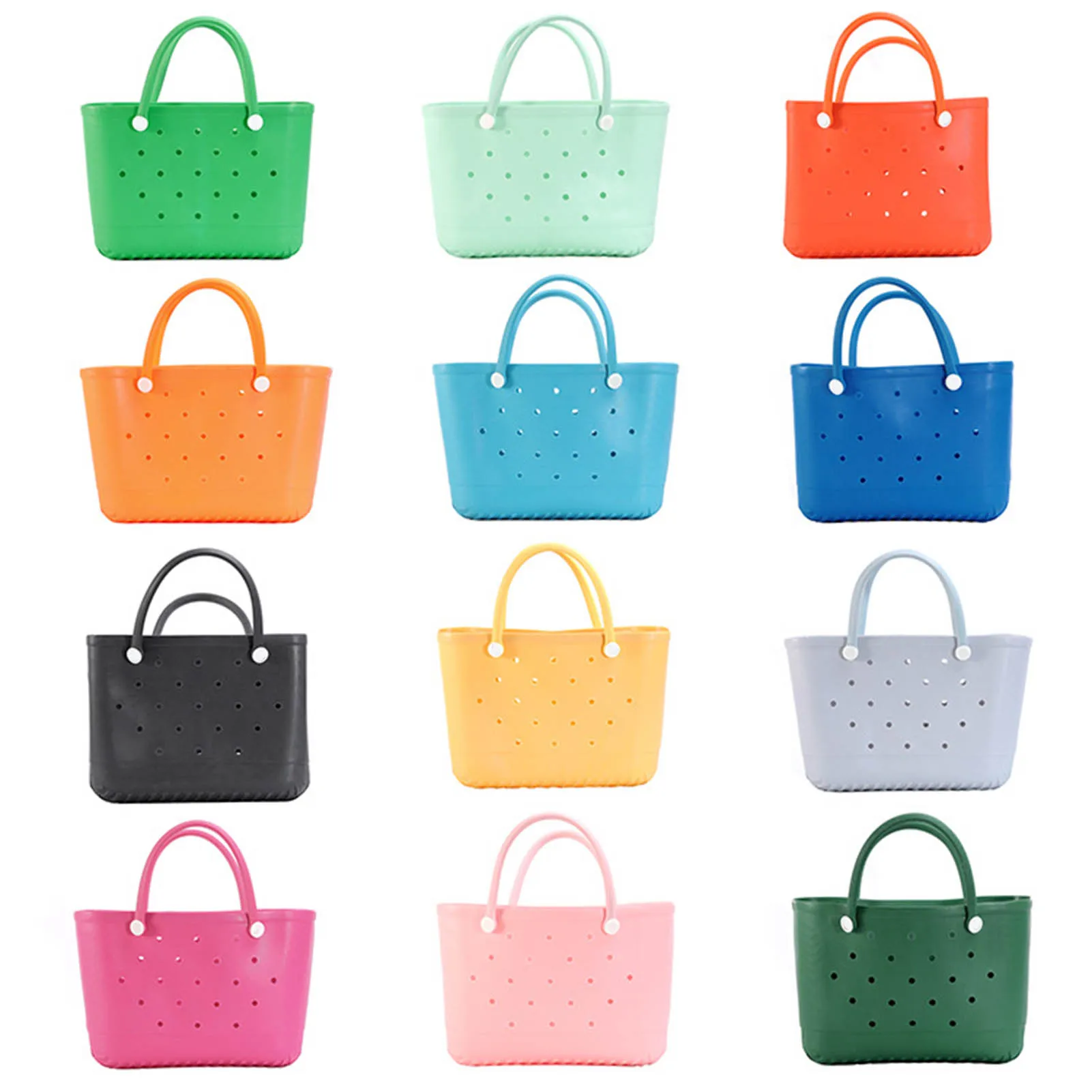 

Eva Beach Bags for Women Beach Tote Waterproof Sandproof Travel Bags Washable Rubber Handbag for Boat Pool Sports Gym