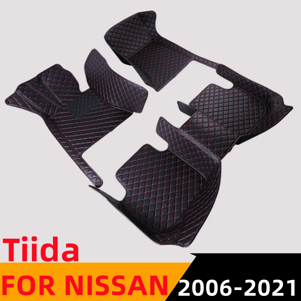

Sinjayer, водонепроницаемые кожаные Коврики для автомобиля под заказ, передние и задние напольные коврики, автозапчасти, коврик для NISSAN Tiida 2006 2007-2021