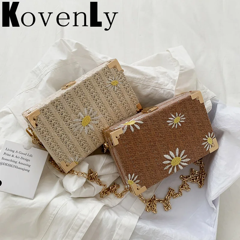 

Summer Bag For Women Rattan Weave Shoudler Bag Bohemia Beach Fashion Straw Woven Box Design Lady Crossbody Bags