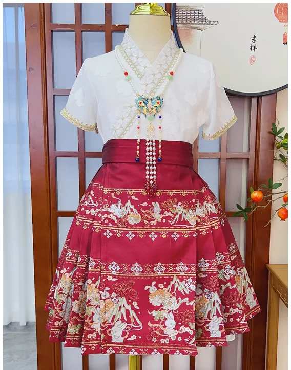 

Children's horse face skirt summer girl Chinese style ancient dress Hanfu summer style suit 2023 new girls summer Tang suit