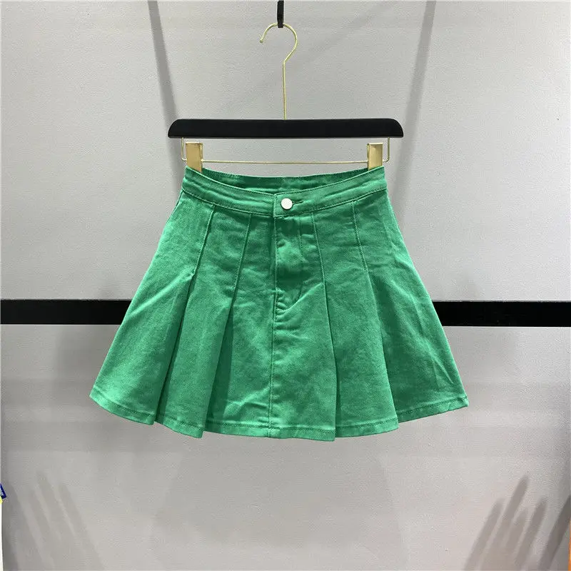 

Woman Summer Denim Skirt for Women Personalized High Waist Short Mini Skirts Jupe Femme Streetwears A-line Fashion Skirts G315