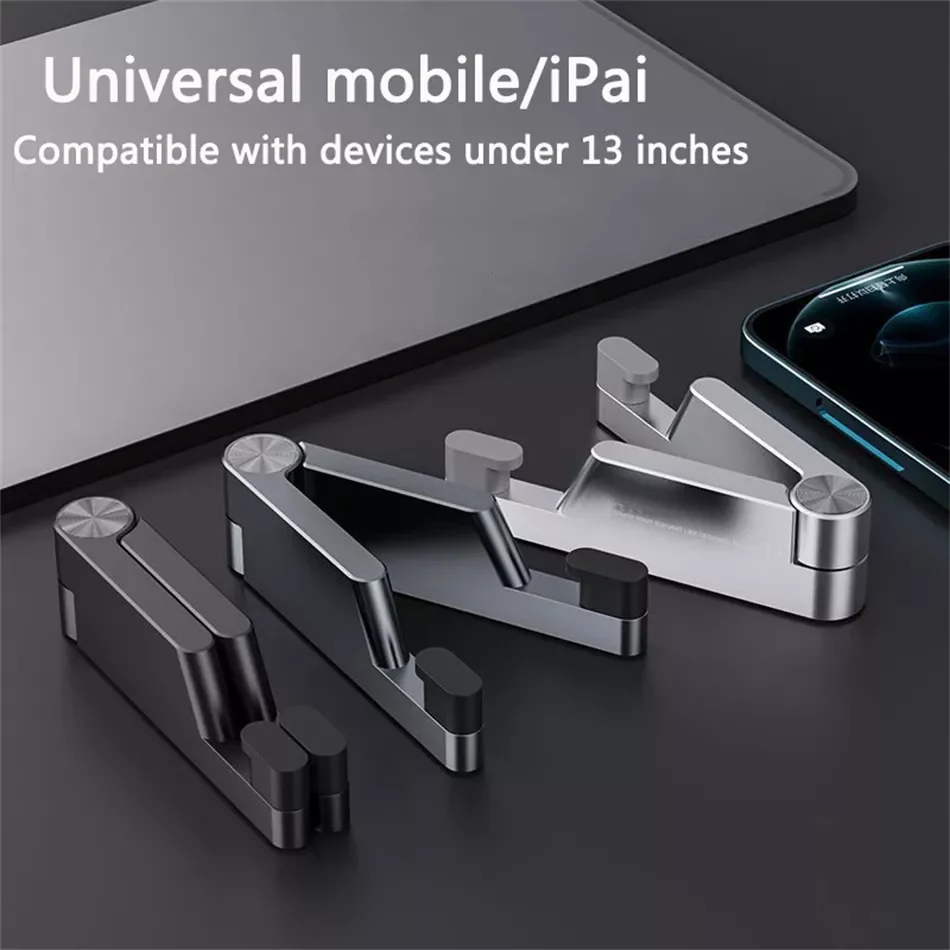 

Universal Mini Aluminum Portable Folding Desk Mount Holder Bracket Mobile Phone Cradle Foldable Stand for Cellphone iPad