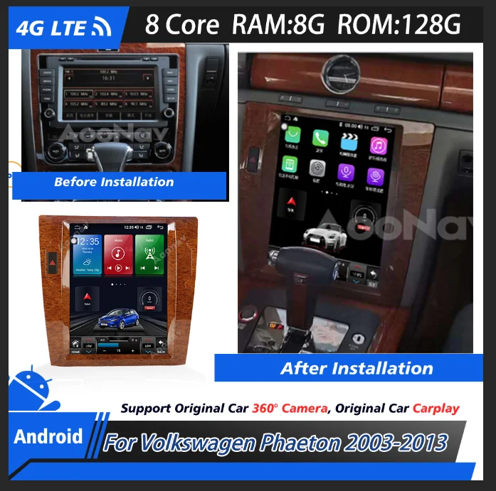 

Автомагнитола 2 din для Volkswagen Phaeton 2003-2013 с GPS-навигацией и сенсорным экраном