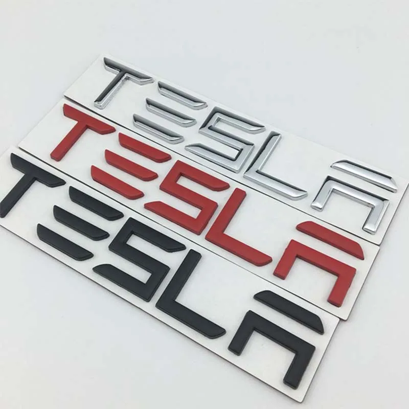 

3D Car Rear Front Badge Trunk Sticker Alloy Emblem Letters Logo Decoration for Tesla Model 3 ModelS ModelX Roadster Accessories