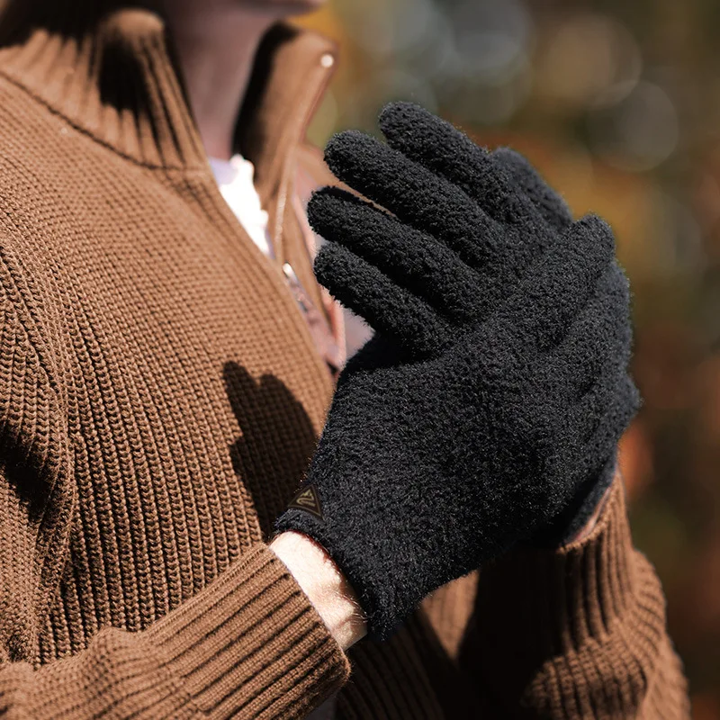 

Мужские зимние вязаные раньше перчатки с закрытыми пальцами утолщенные теплые велосипедные перчатки без пальцев лыжные перчатки