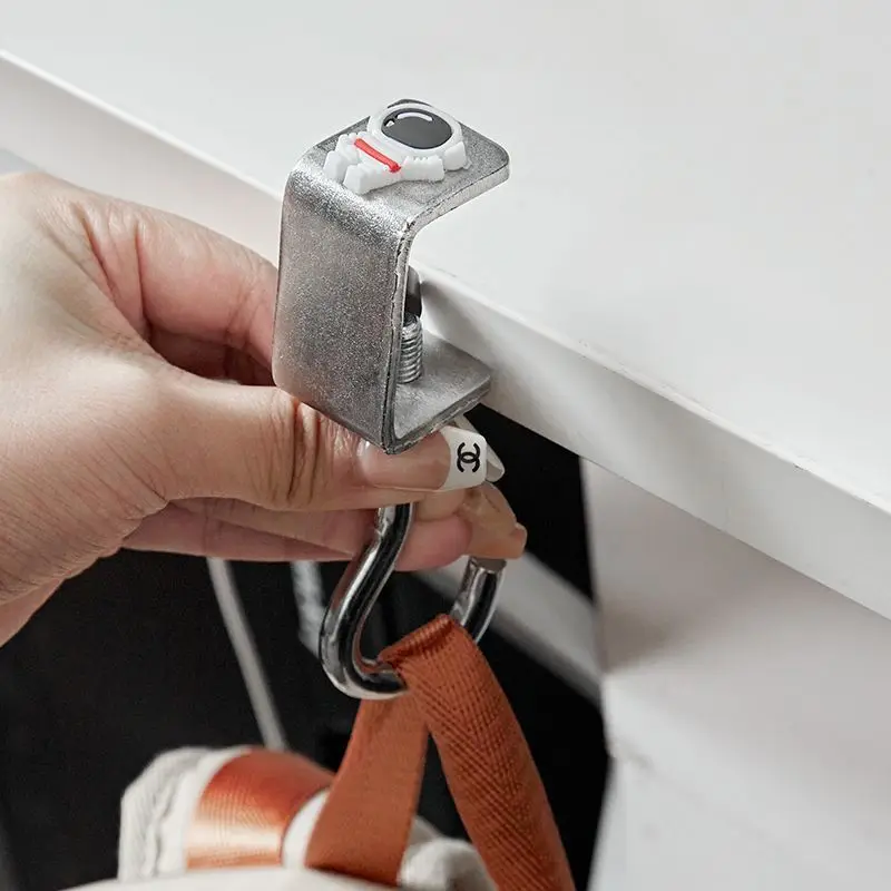 

New Adjustable Rotatable Removable Table Edge Hooks Metal Desktop Hooks for School Office Student Bag Water Bottle Hanging Hooks