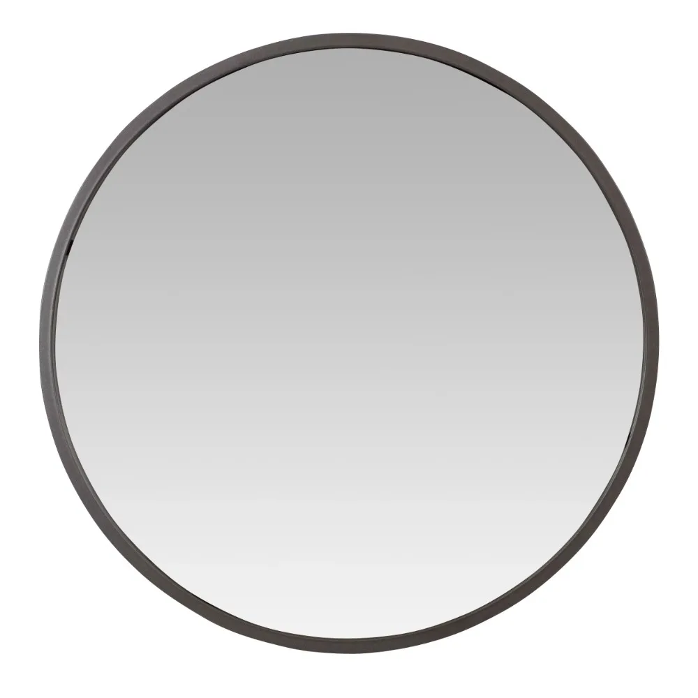 

Bali Modern Round Decorative Wall Mirror - 24" Gray