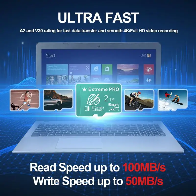 Высокоскоростная карта памяти Micro TF SD на 1 ТБ 128 ГБ 256 V30 мини SD-карты 512 флэш-карта