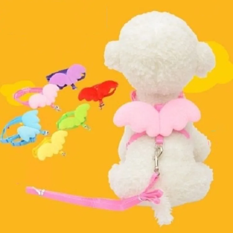 

Pets go out and bend the leash Angel wings duck rope Adjustable I-shaped chest strap