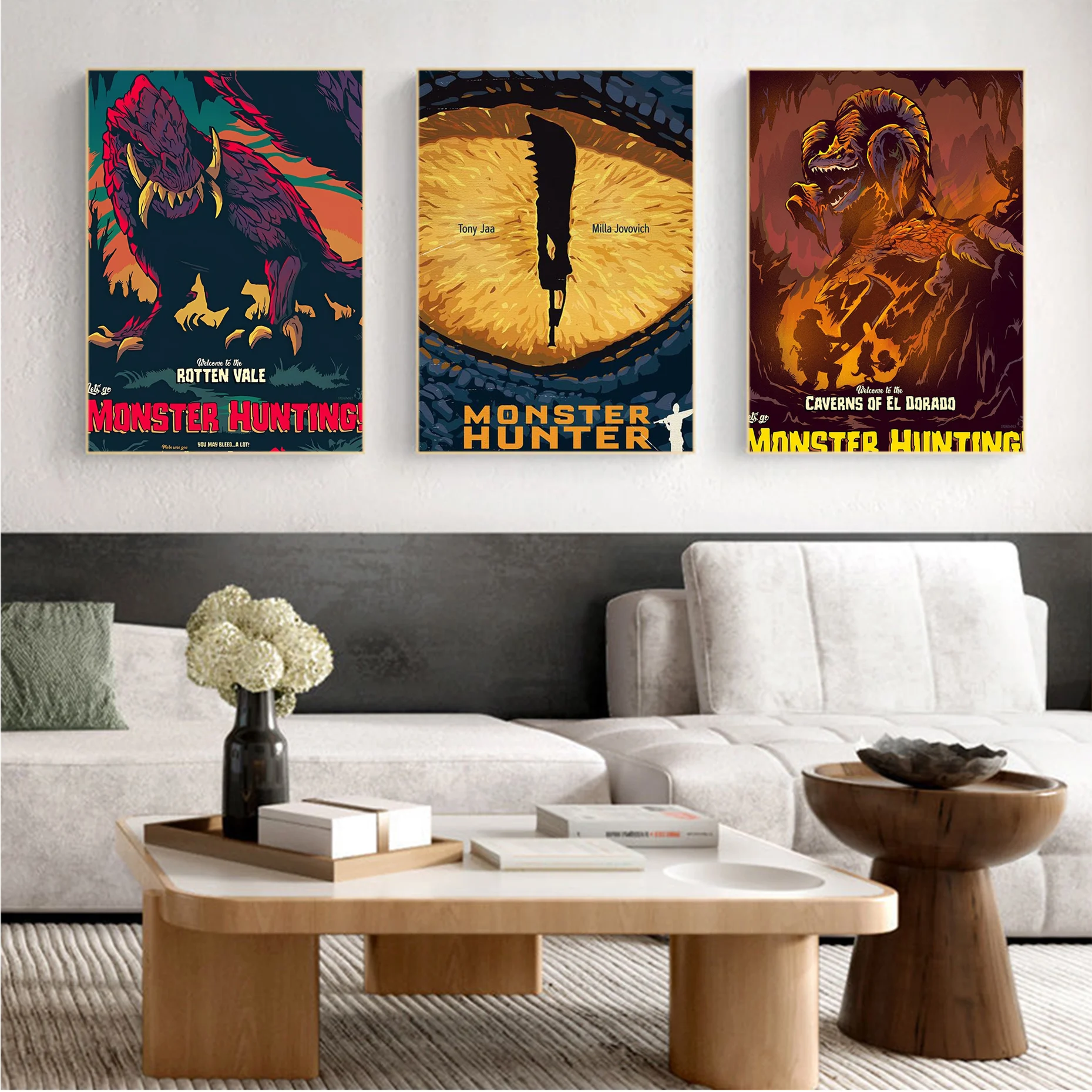 

Monster Hunter Poster Classic Anime Poster Fancy Wall Sticker For Living Room Bar Decoration Decor Art Wall Stickers