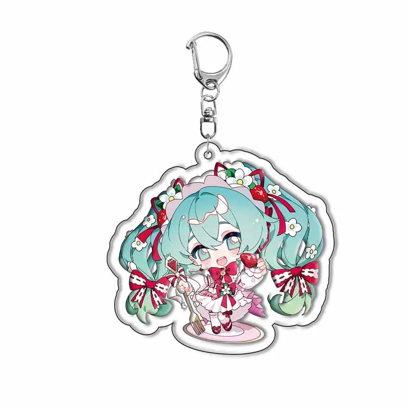 Фото HATSUNE MIKU акриловый брелок принцессы 55 мм аниме мультфильм брелок для ключей виртуальный идол подарок №2