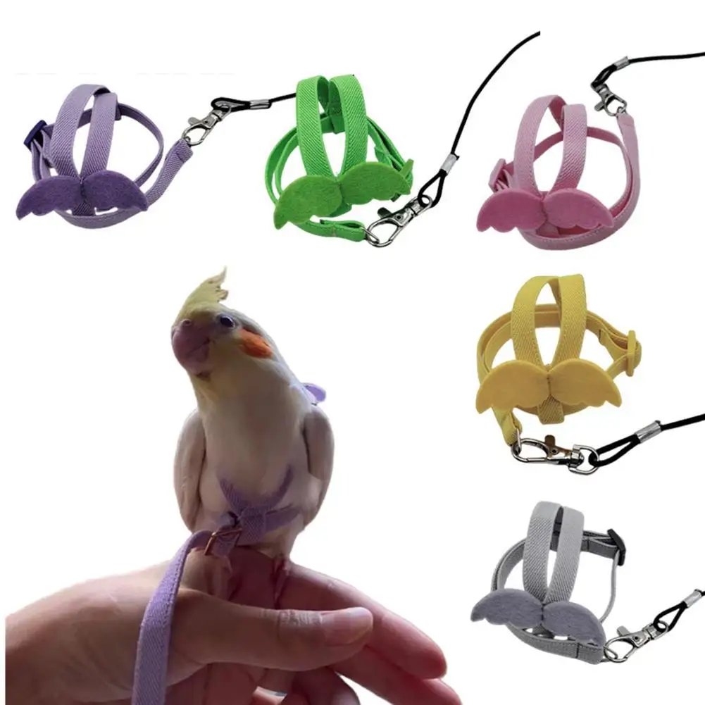 

Parrot Bird Flying Traction Rope Adjustable Ultra-light Harness Leash With Comfortable Handle