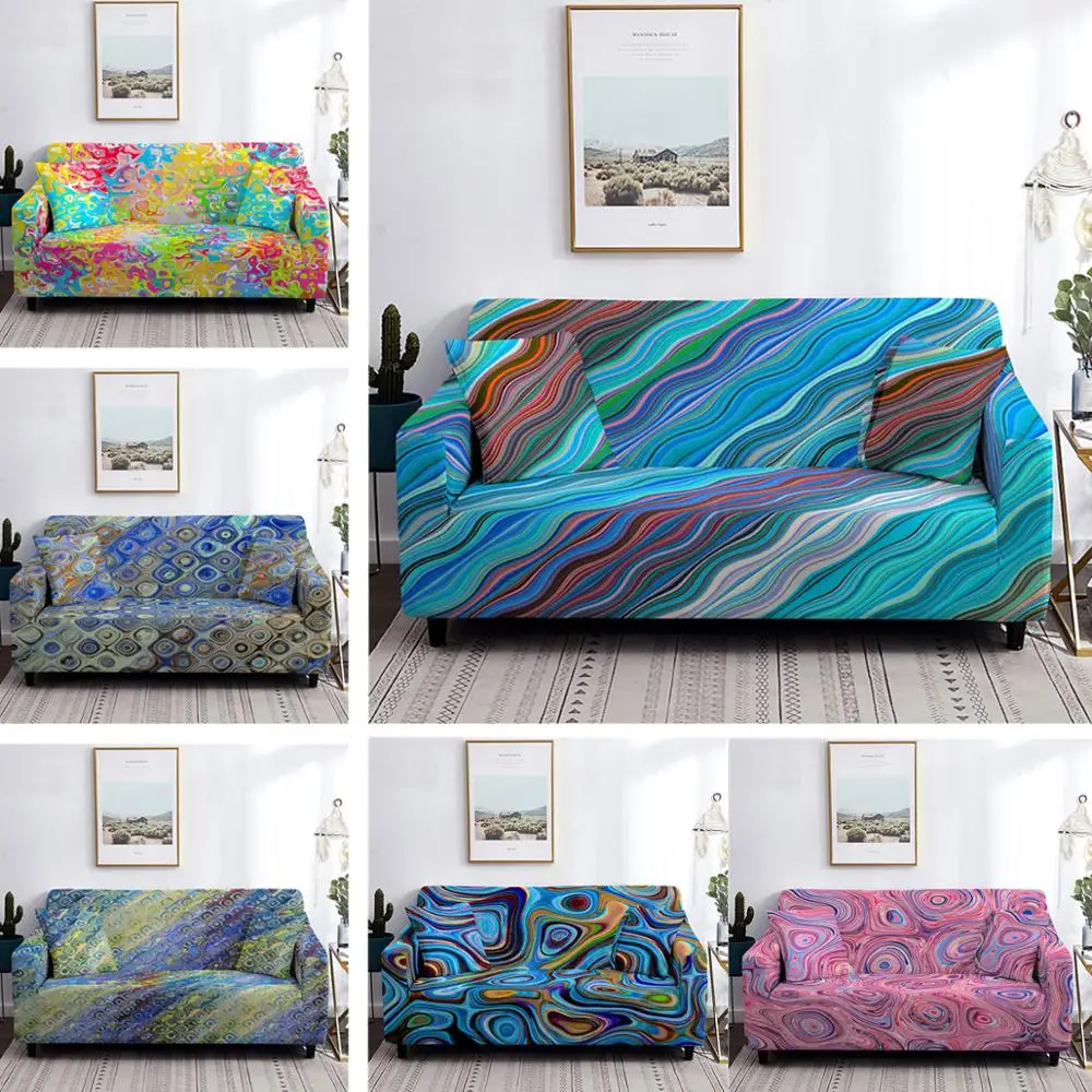 

Чехол для дивана с абстрактным мраморным рисунком, эластичное защитное покрытие для мебели, чехол для кушетки, домашний декор для гостиной, ...