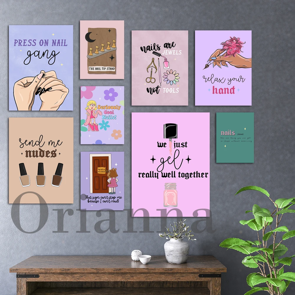 

Nail Salon Tech Poster Nail Quote Wall Art Print Nostalgia Modern Beauty Salon Decor Manicurist Gift Nail Art Canvas Posters