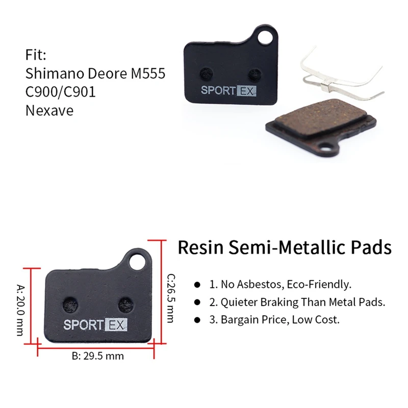 4 пары велосипедных дисковых тормозных колодок для SHIMANO DEORE LX M550 M555 C900/C901 Nexave Caliper