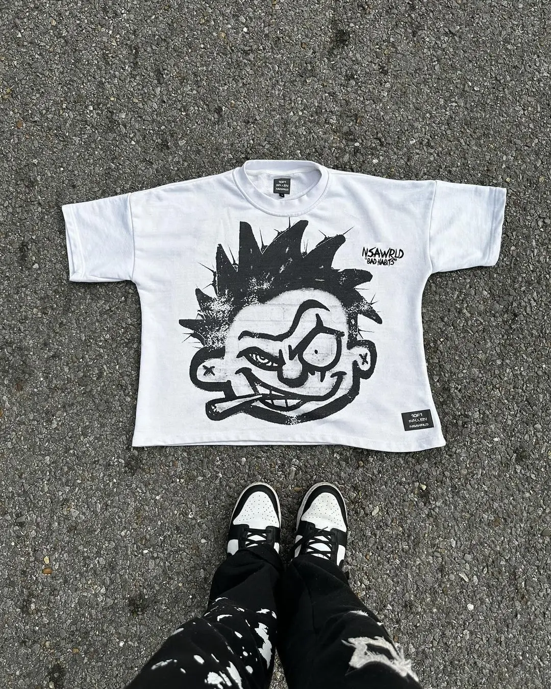 Футболка в стиле Харадзюку y2k с мультипликационным графическим принтом топы