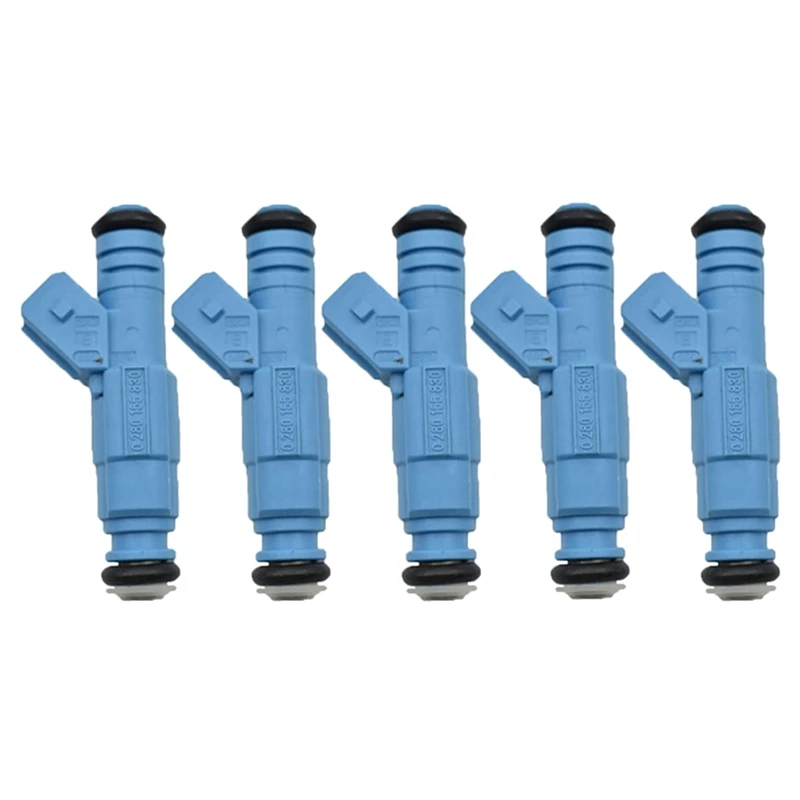 

NEW-1 Set Of 5 0280155830 Fuel Injectors For 1999-2006 Volvo S80 S60 V70 C70 2.3L 2.5L