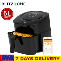 1800w 6l air fryer oil free health fryer cooker multifunction smart touch lcd automatic timer deep airfryer for french fries piz