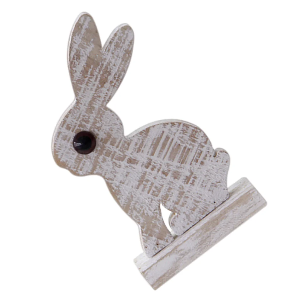 

Wooden Rabbit Adorn Lovely Bunny Ornament Wooden Bunny Sculpture DIY Decor