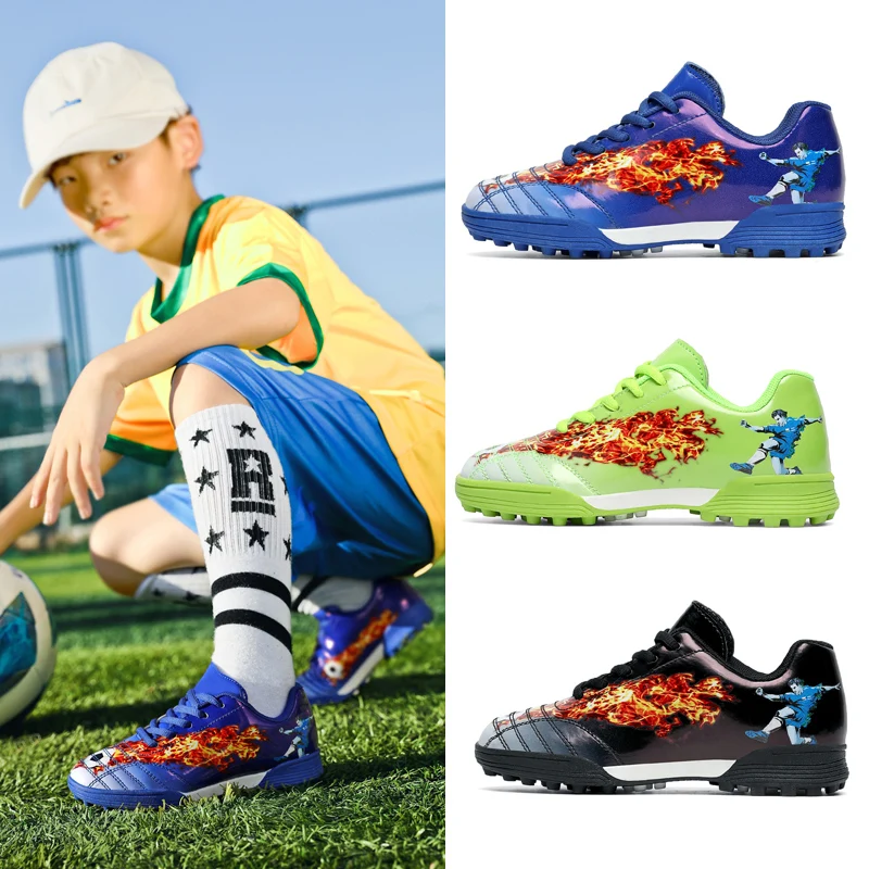 Children's Youth Professional Long Nail Soccer Shoes Adult Broken Nail Soccer Shoes Student Large Size Training Shoes 31-45#