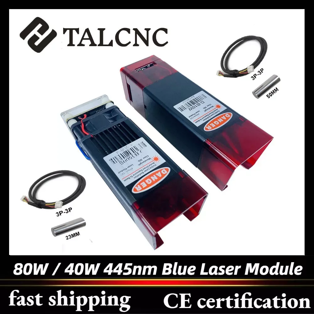 

40W Professional Version 445nm Laser Module Focal Fixed, TTL Module Compressed Spot Technology for Laser Engraving Machine