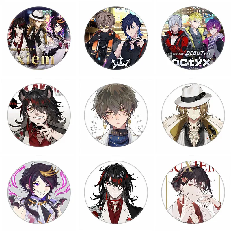 Брошка на лацканы Luxiem Shu yамино михеда Rias Vox Akuma Luca Kaneshrio Ike Eveland Badge VTuber Cosplay брошка