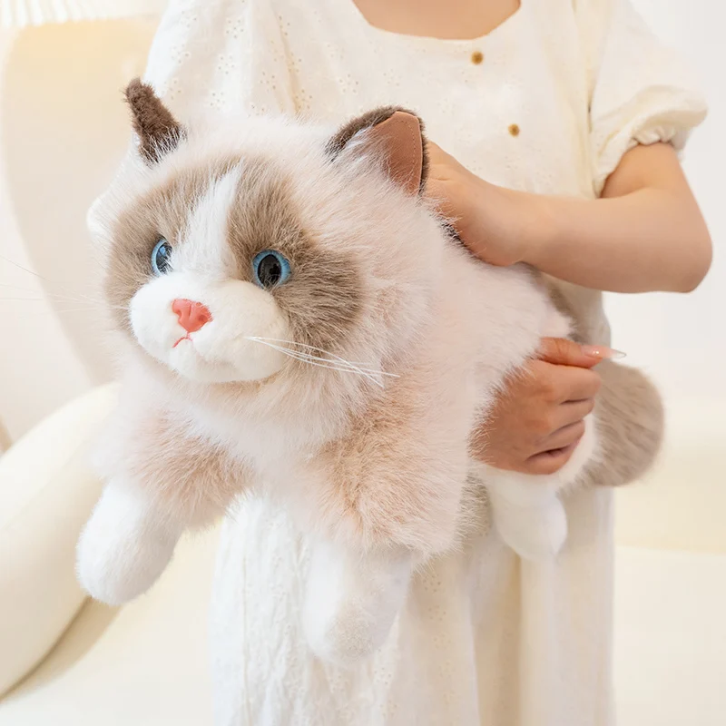 Фото Новая кукла-кошка, плюшевые игрушки, мягкие плюшевые животные, пушистая подушка с котенком, детский подарок на день рождения для девочек, украшение комнаты с домашними животными №1