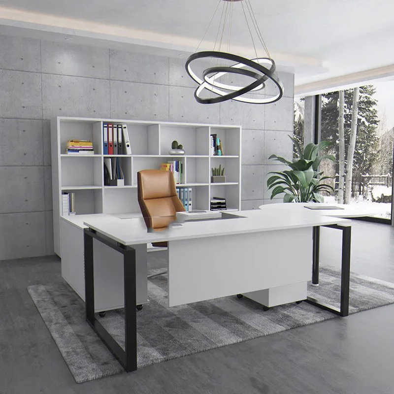 Стол директорский белый современный письменный стол для студентов офисная