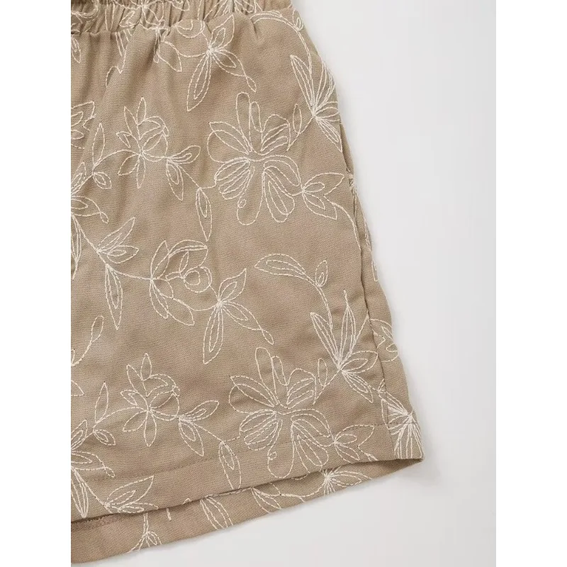 Шорты TRAF ZR женские с вышивкой повседневные короткие модные мини-штаны в