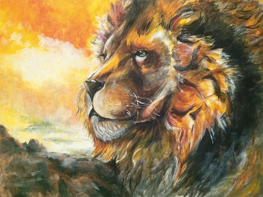 

HOME ART - high quality art oil painting-Lion & World # TOP wildlife animal Decor ART OIL PAINTING ON CANVAS-FREE SHIPPING COST