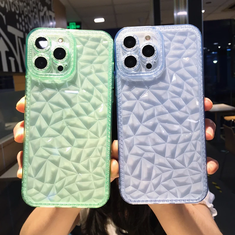 

Luxury Fashion Diamond Glitter Phone Case For iPhone 13 Pro Max 12 11 X XS XR 7 8 Plus SE 2020 Transparent Soft Shockproof Cover
