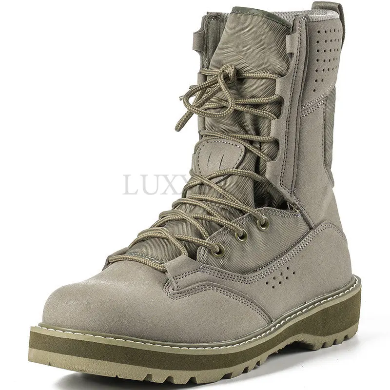 S Boots Military Tactical High Tactical Boots Hiking Shoes Outdoor Hunting Beige Combat Boots