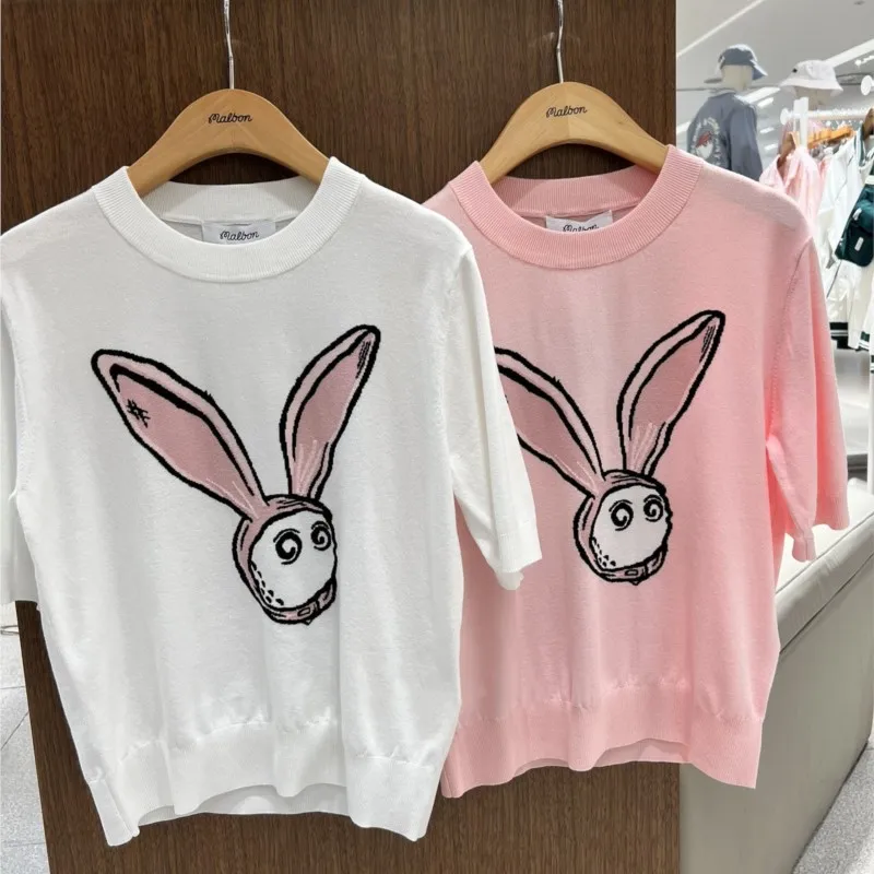  Golf Summer Short Sleeve Sweater Crew Neck Pullover Tops Knit Sweater For Women