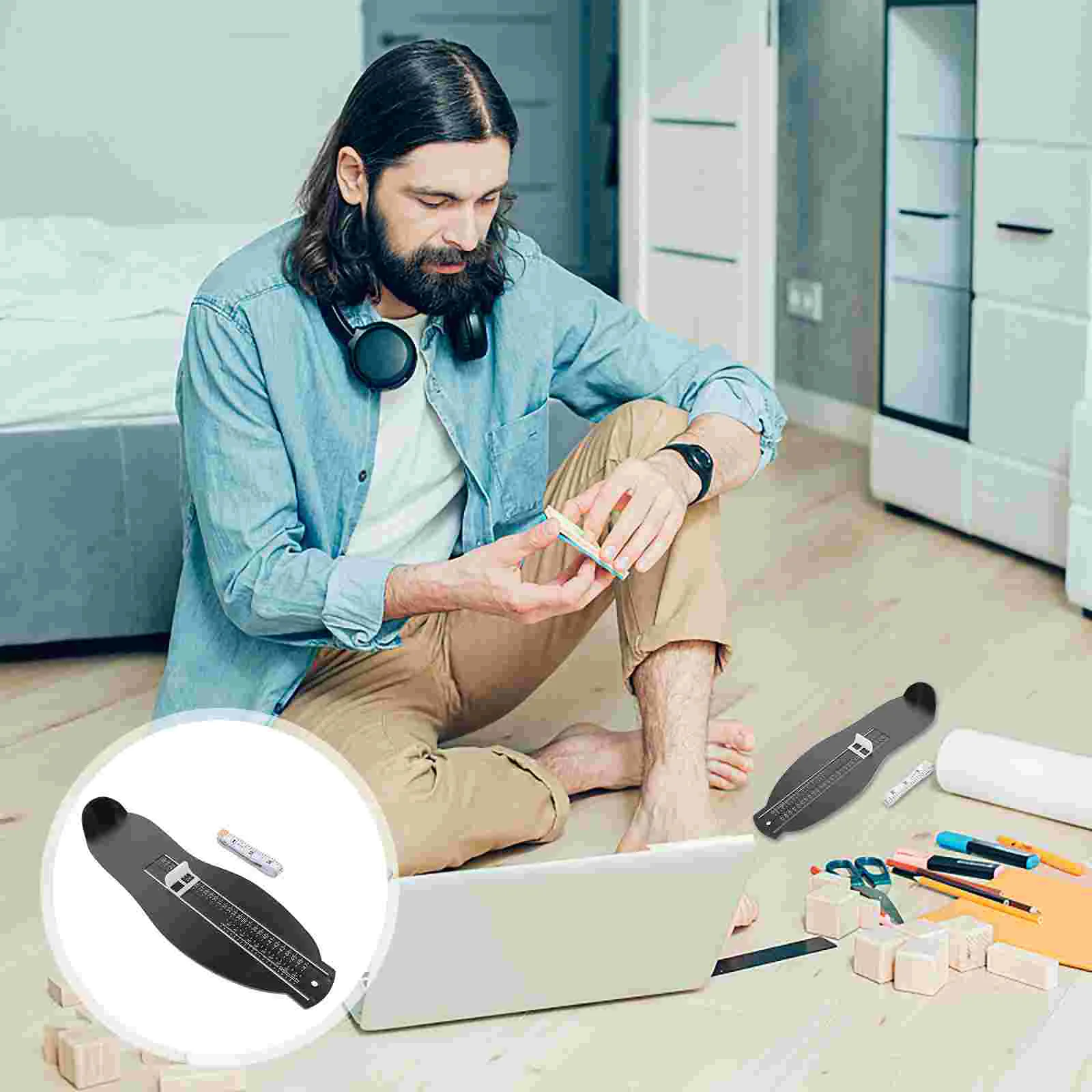 

Foot Measuring Device UK Size Adult's Gauge Tool Teenagers' Feet Sizer Measurement