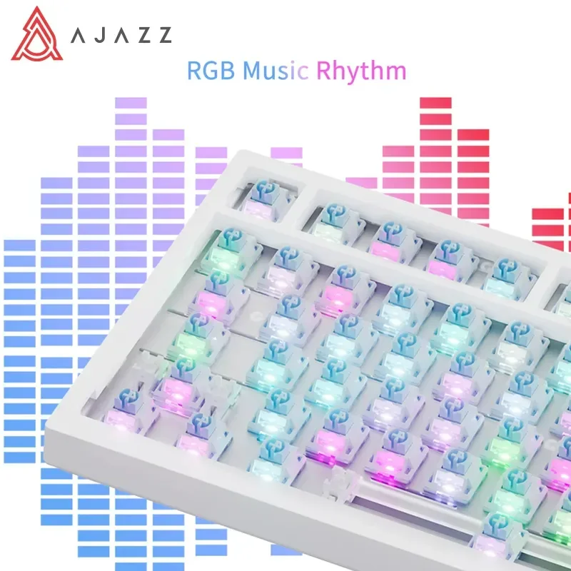 Механическая игровая клавиатура Ajazz AK820pro с 75 клавишами Bluetooth 2 4 ГГц беспроводное