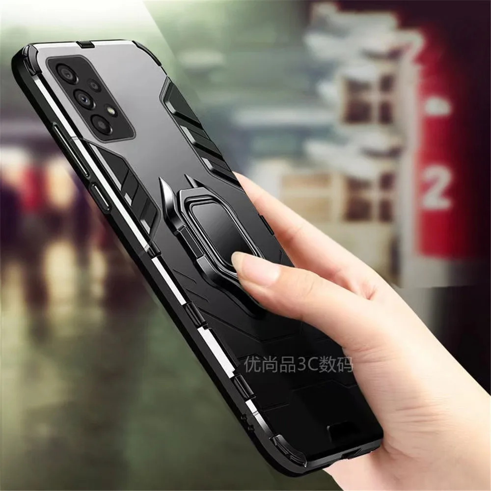 

4 in 1 Case For Samsung A53 5G Armor Funda Ring Holder Phone Case For Samsung Galaxy A53 A52 A72 A51 A71 A32 A31 A23 A22 A12 A50