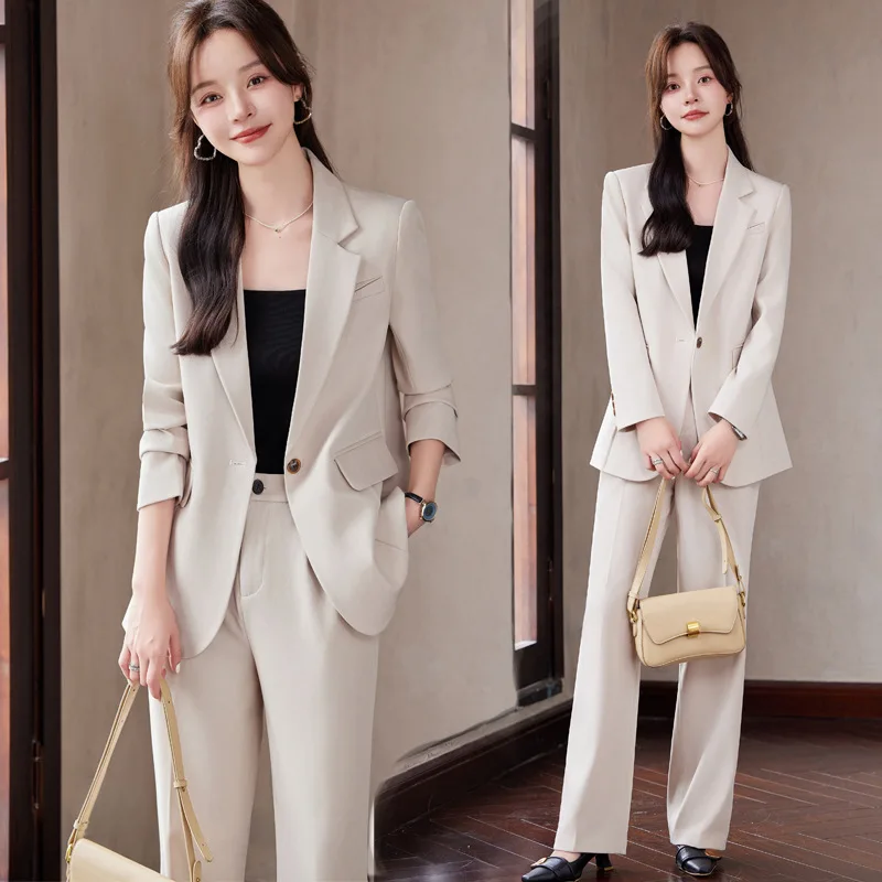 Белый костюм High Sense женский весенне-осенний деловой темпераментный рабочий