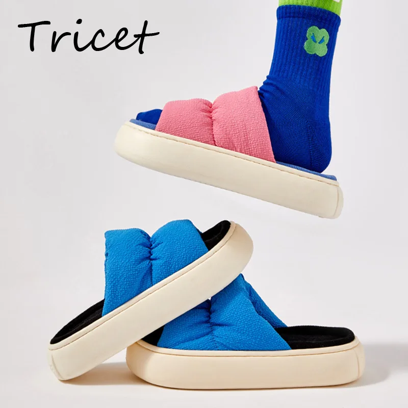 Тапки женские хлопковые для дома мягкая подошва шлепанцы роскошные модные