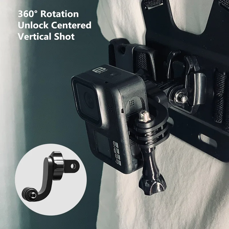

360 Rotating Vertical Bracket Adapter for GoPro Hero 11 10 9 DJI Motorcycle Helmet Chin Stand Mount Holder Camera Accessories