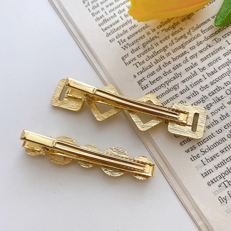 Металлическая шпилька для волос большая с опалом нескользящая оправа конского