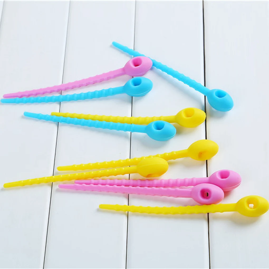 

5pcs 10.8 cm Silicone Bag Clips Fresh Snack Food Storage Bag Clip Closer Sealing Clip Random Color Delivery