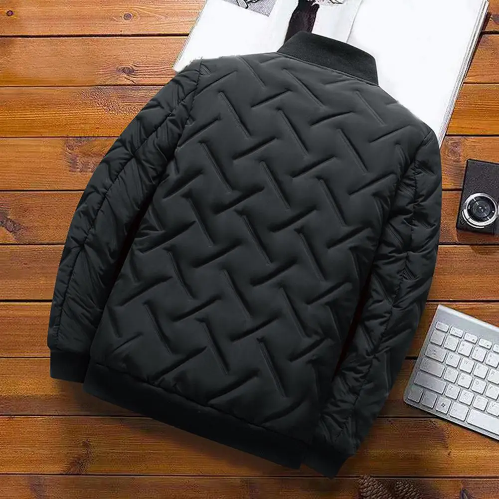 Trendy Men Coat Cotton Padded Plus Size Loose Fit Zipper Coat  Autumn Winter Men Outwear for Outdoor