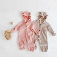 new cotton baby romper baby girl clothes boys clothes jumpsuit knit cute ears hooded infant overalls spring toddler clothing
