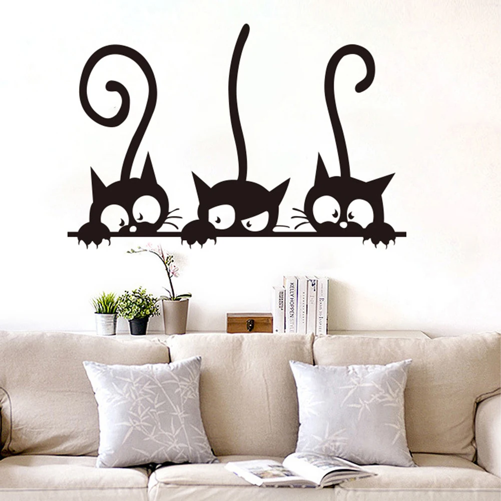 

Наклейки на стену «три черных кота»